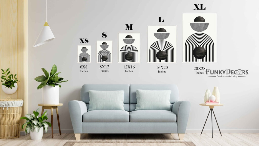 Line Cluster - Achromatic Art Frame For Wall Decor- Funkydecors Posters Prints & Visual Artwork