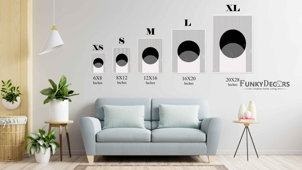 Line Cluster - Achromatic Art Frame For Wall Decor- Funkydecors Posters Prints & Visual Artwork