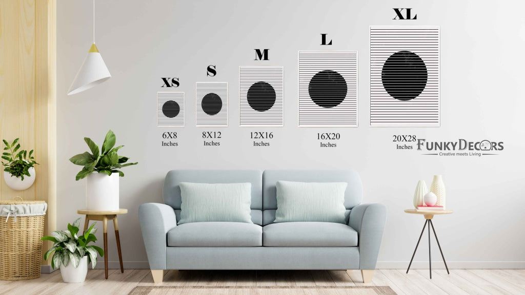 Line Cluster - Achromatic Art Frame For Wall Decor- Funkydecors Posters Prints & Visual Artwork