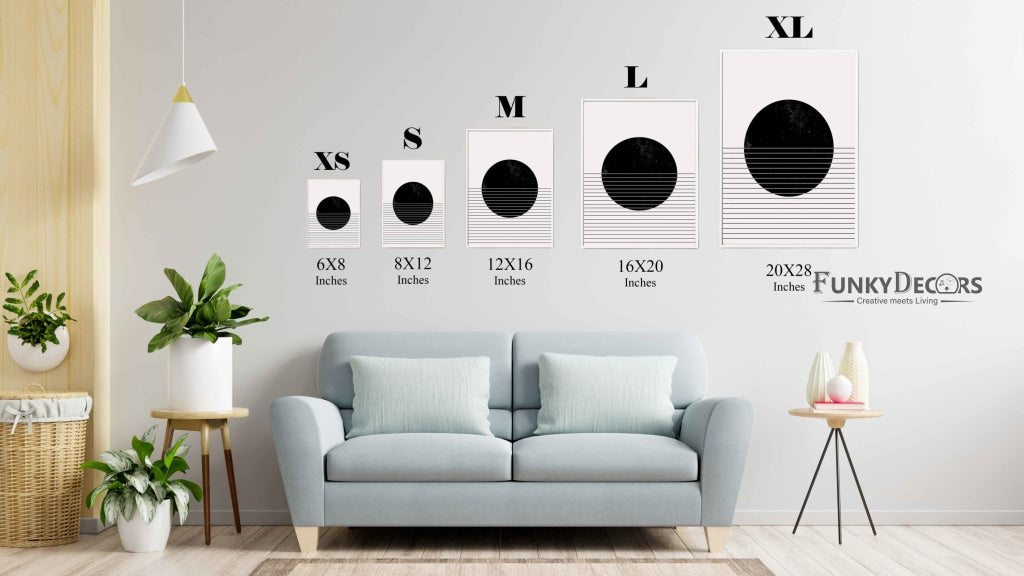 Line Cluster - Achromatic Art Frame For Wall Decor- Funkydecors Posters Prints & Visual Artwork