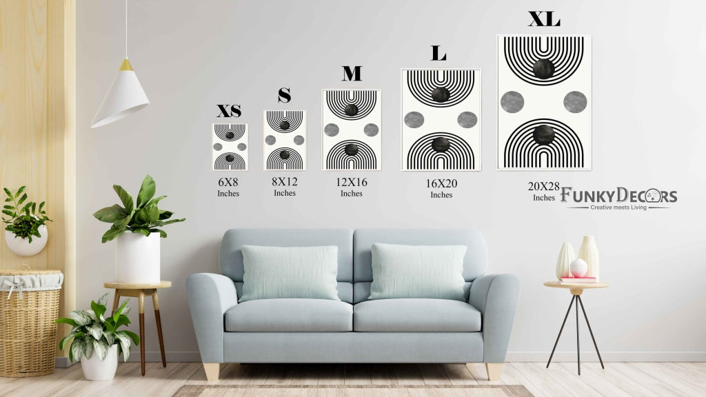 Line Cluster - Achromatic Art Frame For Wall Decor- Funkydecors Posters Prints & Visual Artwork