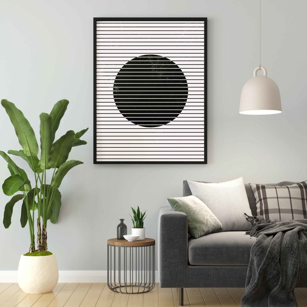 Line Cluster - Achromatic Art Frame For Wall Decor- Funkydecors Xs / Black Posters Prints & Visual
