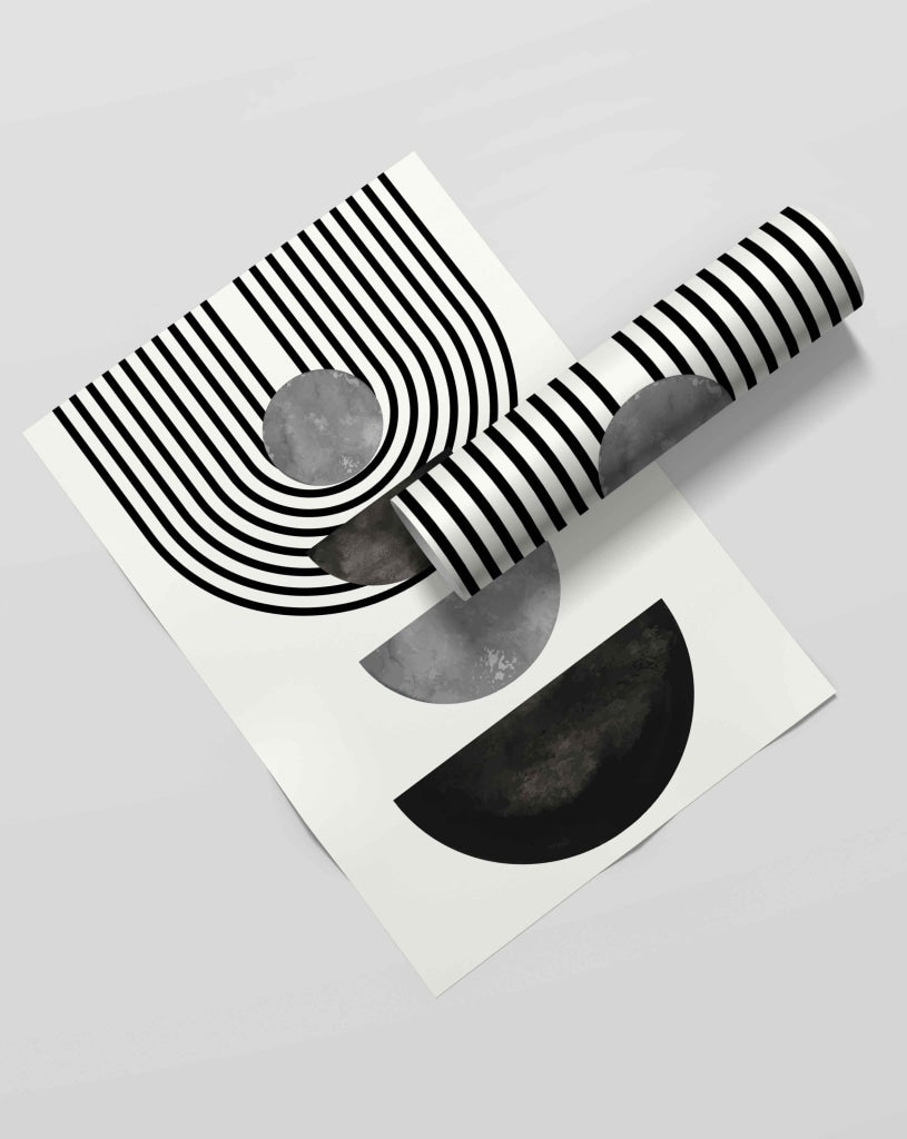 Line Cluster - Achromatic Art Frame For Wall Decor- Funkydecors Xs / Roll Posters Prints &amp; Visual