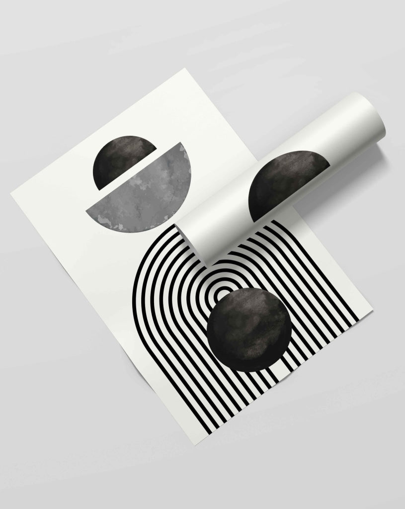 Line Cluster - Achromatic Art Frame For Wall Decor- Funkydecors Xs / Roll Posters Prints &amp; Visual