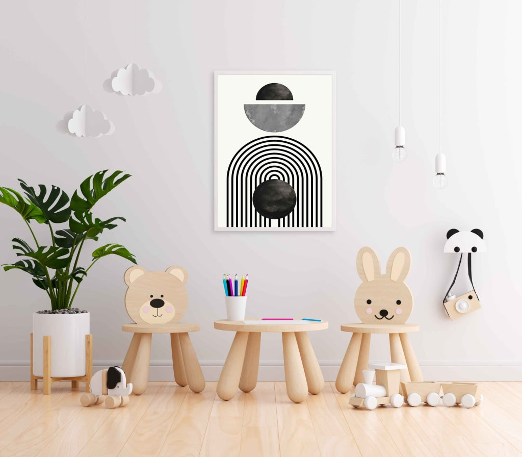 Line Cluster - Achromatic Art Frame For Wall Decor- Funkydecors Xs / White Posters Prints & Visual