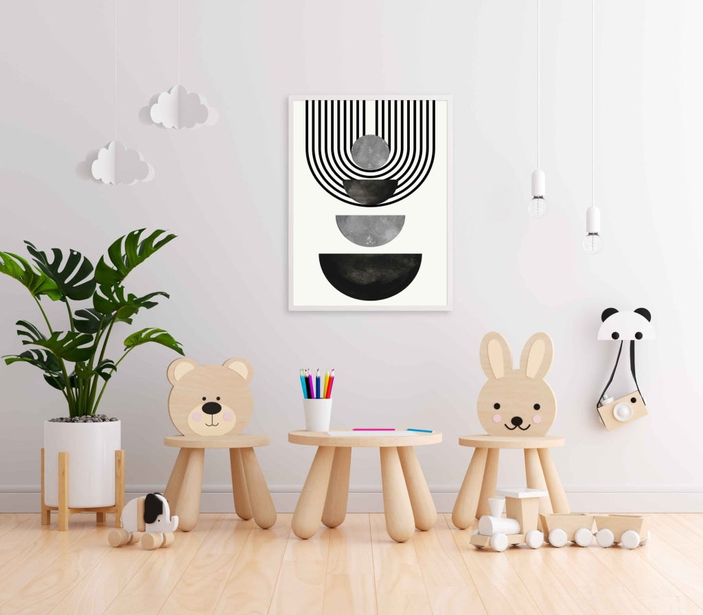 Line Cluster - Achromatic Art Frame For Wall Decor- Funkydecors Xs / White Posters Prints &amp; Visual