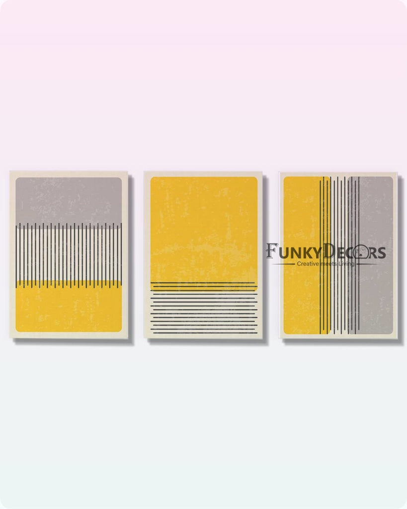 Line Outline - Geometric 3 Panels Art Frame For Wall Decor- Funkydecors Posters Prints &amp; Visual