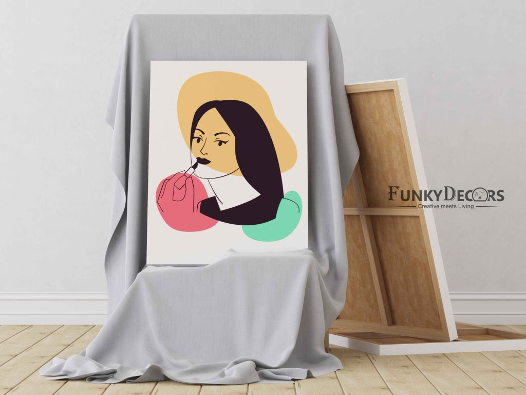 Lipstick Pop Art Women Portrait Frame For Wall Decor- Funkydecors Posters Prints & Visual Artwork