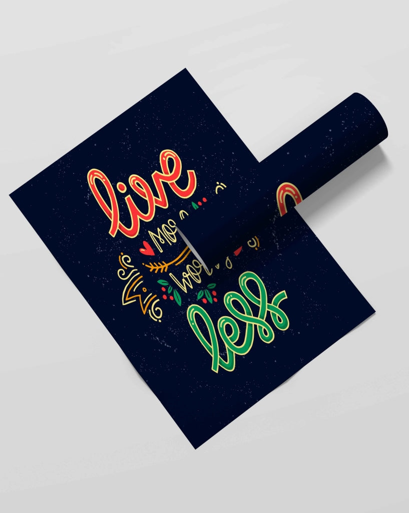 Live More Worry Less - Motivation Quotes Art Frame For Wall Decor- Funkydecors Xs / Roll Posters