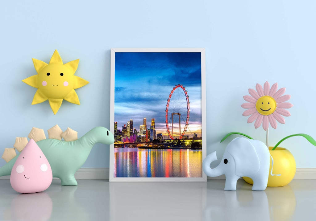 London Eye - Architectural Art Frame For Wall Decor- Funkydecors Xs / White Posters Prints & Visual