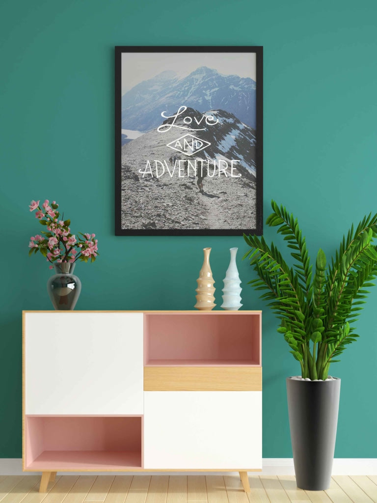 Love And Adventure - Life Quotes Art Frame For Wall Decor- Funkydecors Xs / Black Posters Prints &amp;