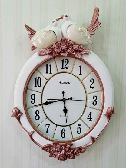 Love Birds Marble Wall Clock For Home Office Decor And Gifts 60 Cm Tall- Funkydecors Clocks