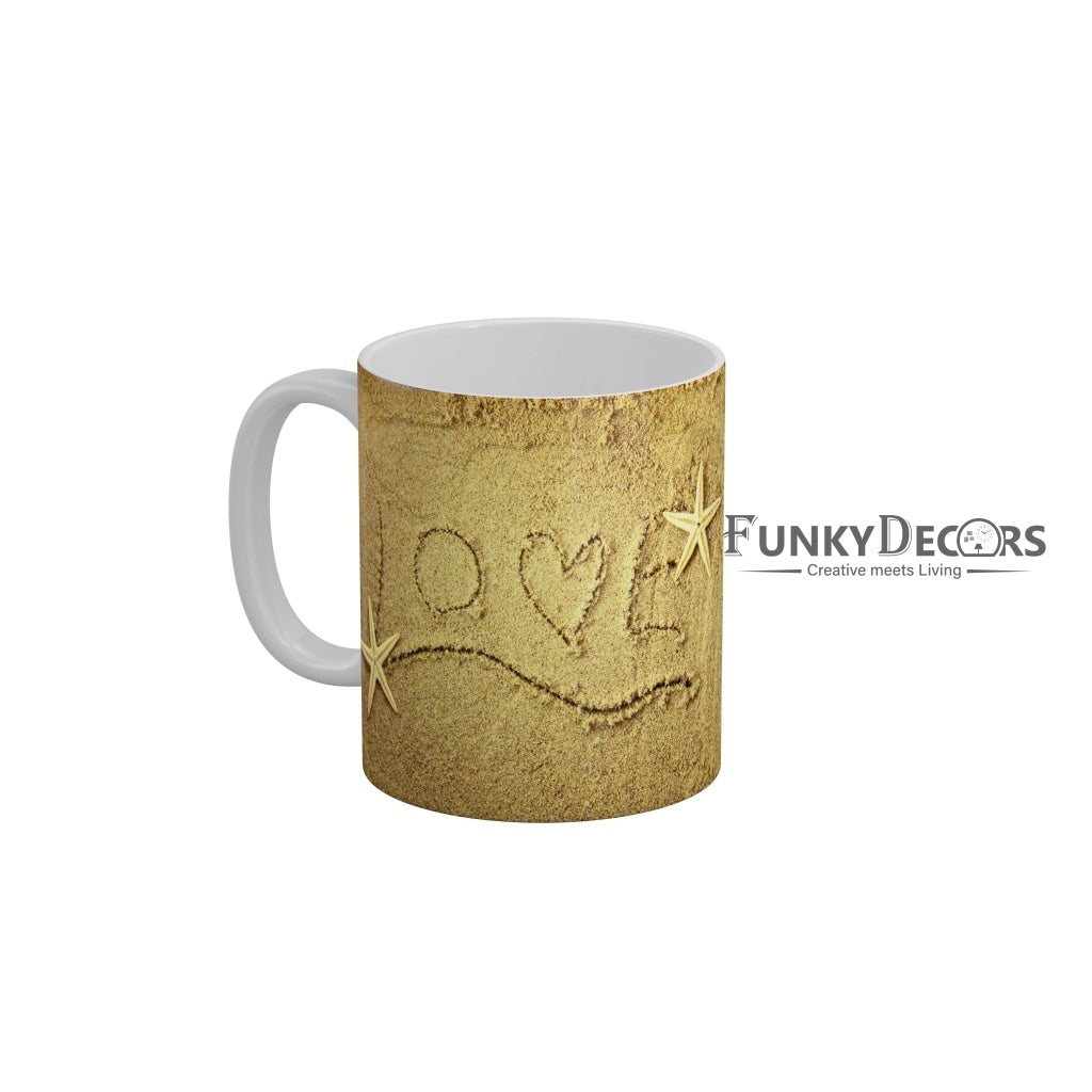 Love in Sand Ceramic Coffee Mug 350 ml-FunkyDecors
