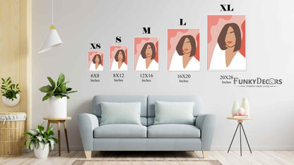 Love Is In The Hair Portrait Art Frame For Wall Decor- Funkydecors Posters Prints & Visual Artwork