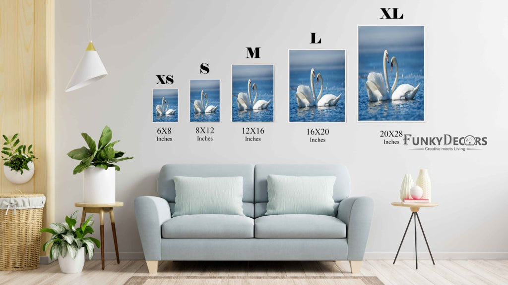 Love Of Swan - Animal Art Frame For Wall Decor- Funkydecors Posters Prints &amp; Visual Artwork