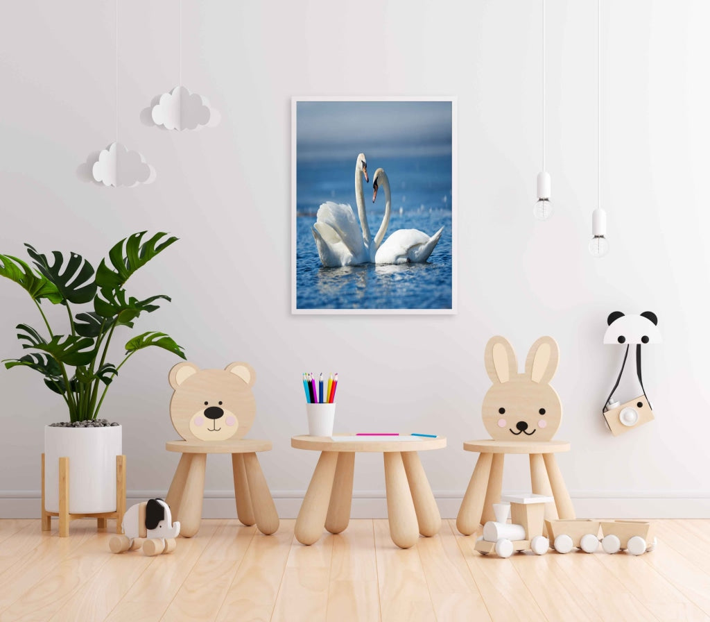 Love Of Swan - Animal Art Frame For Wall Decor- Funkydecors Xs / White Posters Prints &amp; Visual