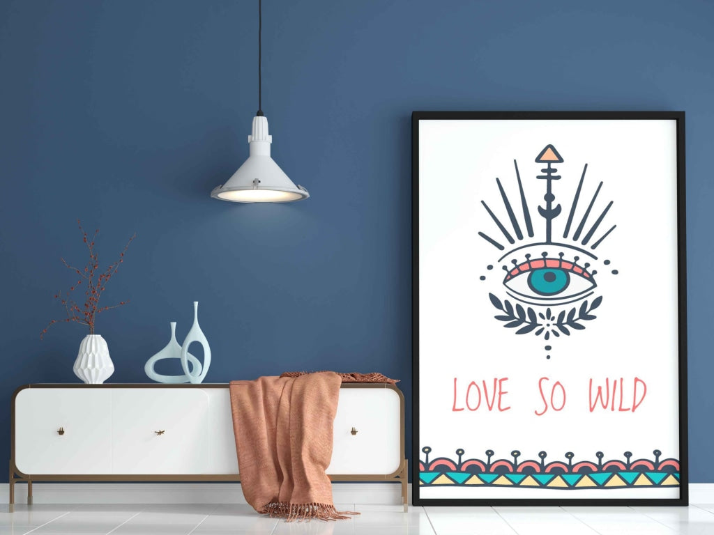 Love So Wild Boho Art Frame For Wall Decor- Funkydecors Xs / Black Posters Prints &amp; Visual Artwork