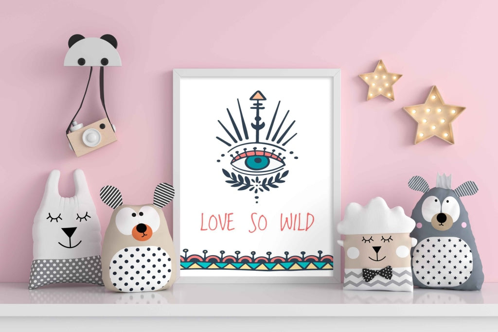 Love So Wild Boho Art Frame For Wall Decor- Funkydecors Xs / White Posters Prints &amp; Visual Artwork