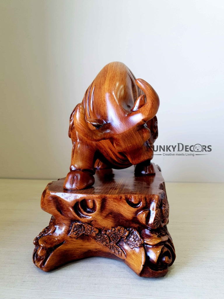 Lucky Feng Shui Bull Sculpture In Brown Decorative Showpiece Animal Figurine- Funkydecors Figurines