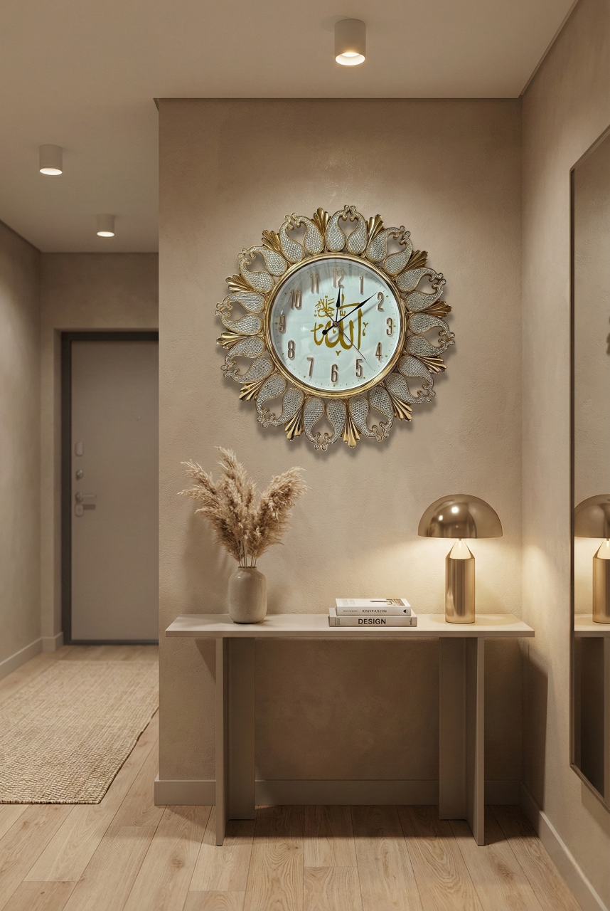 luxury islamic wall clock 16x16 inch