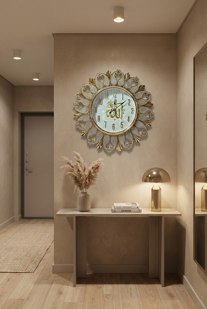 luxury islamic wall clock 16x16 inch