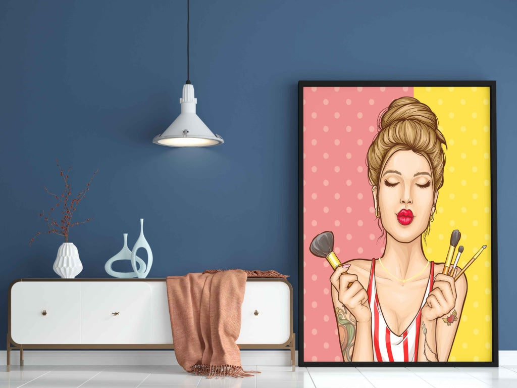 Make Up Queen Pop Art Frame For Wall Decor- Funkydecors Xs / Black Posters Prints &amp; Visual Artwork