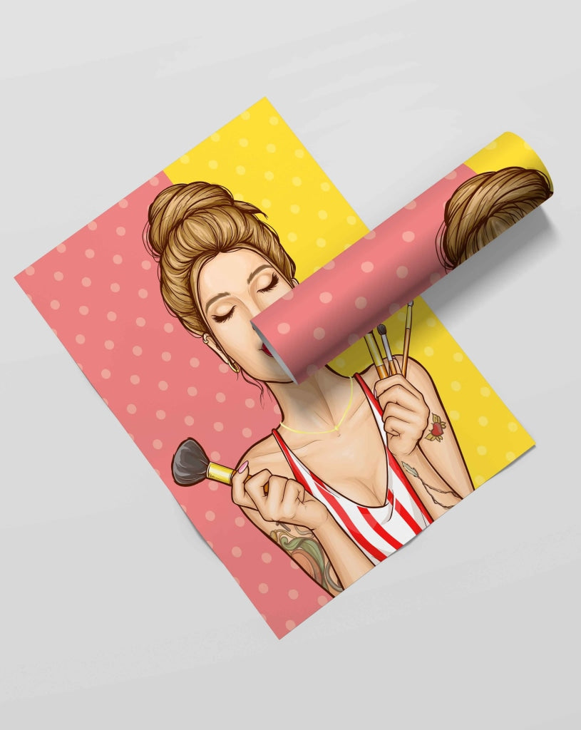 Make Up Queen Pop Art Frame For Wall Decor- Funkydecors Xs / Roll Posters Prints & Visual Artwork
