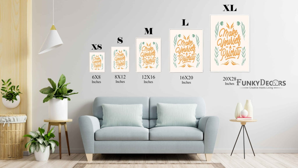 Make Yourself A Priority - Motivation Quotes Art Frame For Wall Decor- Funkydecors Posters Prints &amp;