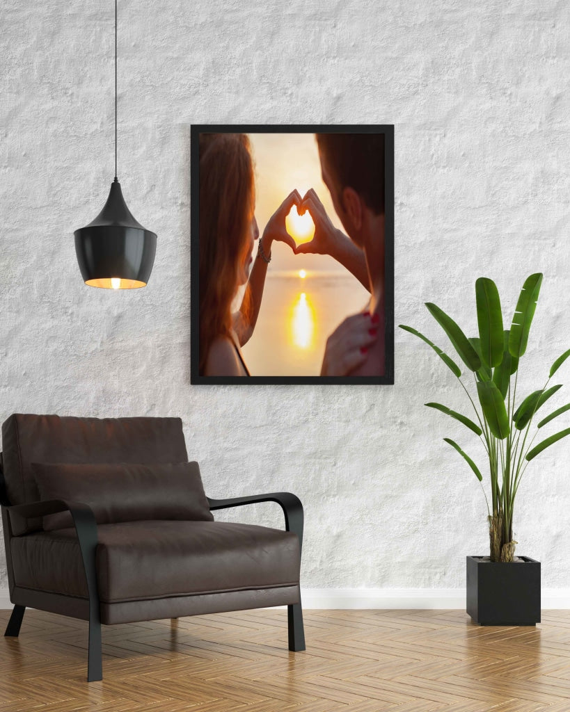 Me And Mine - Love Art Frame For Wall Decor- Funkydecors Xs / Black Posters Prints &amp; Visual Artwork