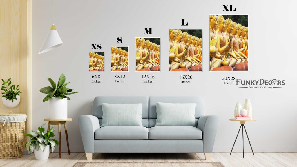 Meditating Buddhas - Spiritual Art Frame For Wall Decor- Funkydecors Posters Prints &amp; Visual Artwork