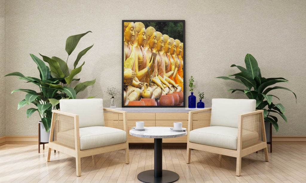 Meditating Buddhas - Spiritual Art Frame For Wall Decor- Funkydecors Xs / Black Posters Prints &amp;