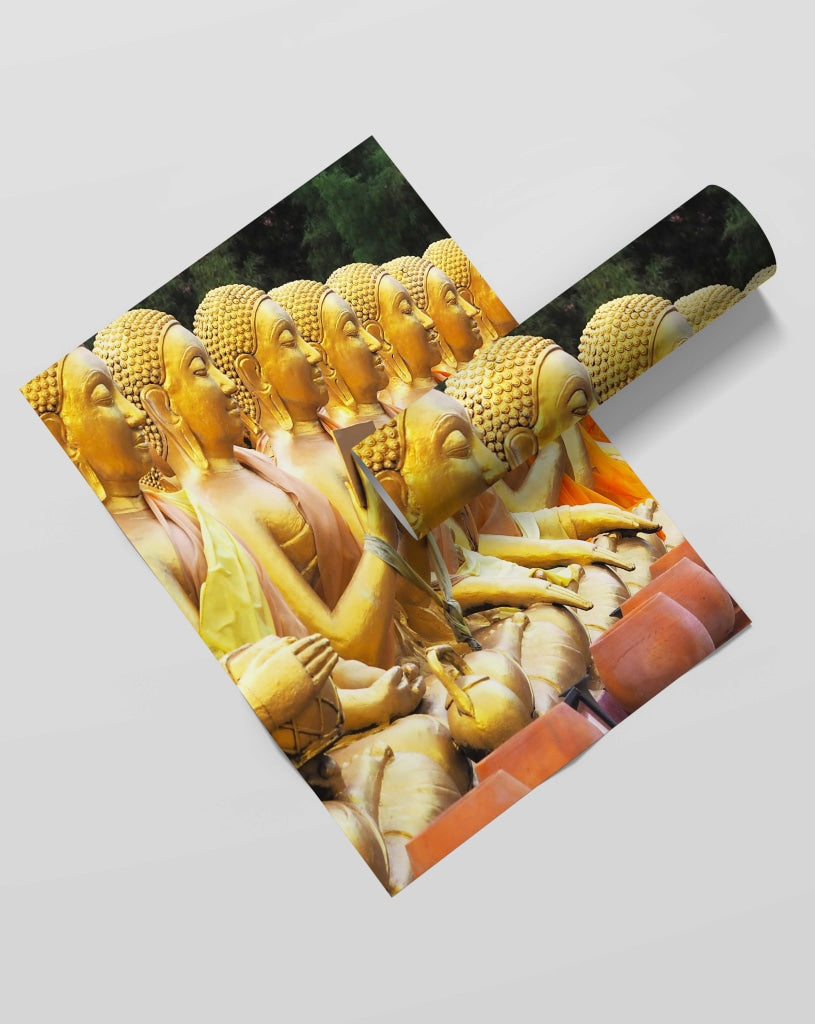 Meditating Buddhas - Spiritual Art Frame For Wall Decor- Funkydecors Xs / Roll Posters Prints &amp;