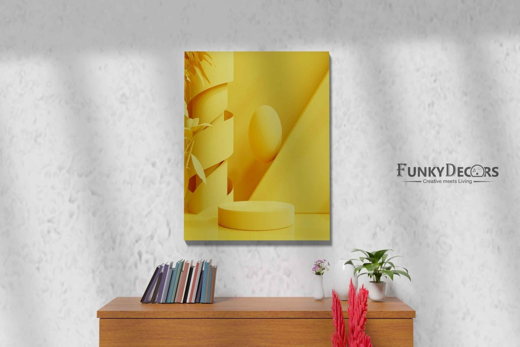 Mellow Yellow Geometric Art Frame For Wall Decor- Funkydecors Posters Prints & Visual Artwork