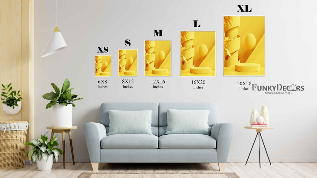 Mellow Yellow Geometric Art Frame For Wall Decor- Funkydecors Posters Prints & Visual Artwork