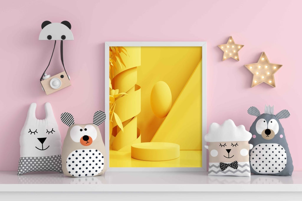 Mellow Yellow Geometric Art Frame For Wall Decor- Funkydecors Xs / White Posters Prints &amp; Visual