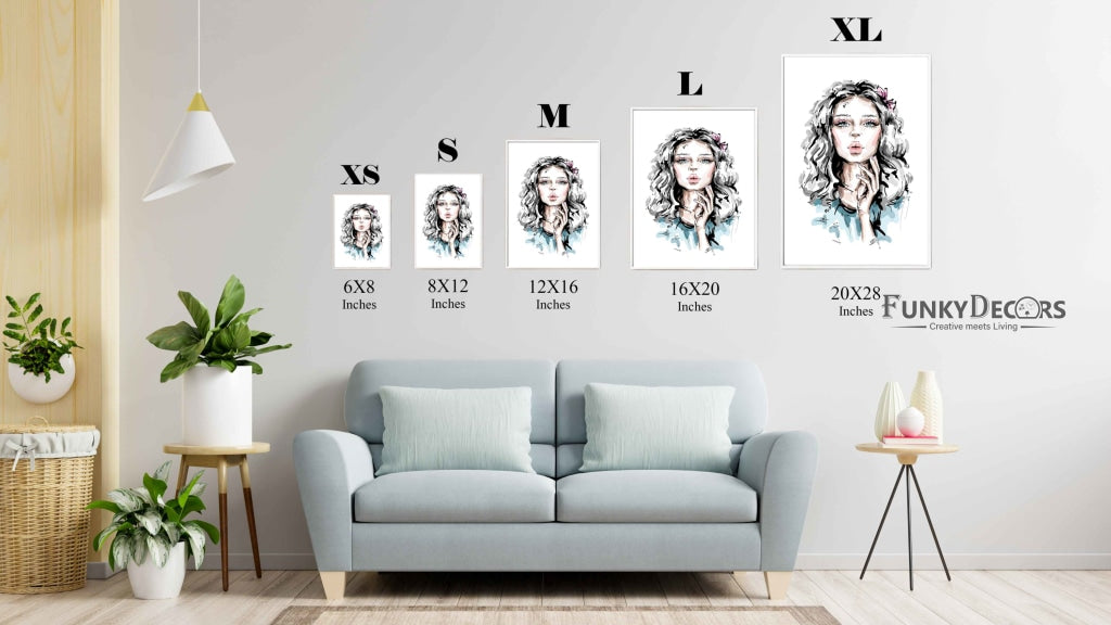 Messy Hair Women Fashion Art Frame For Wall Decor- Funkydecors Posters Prints &amp; Visual Artwork