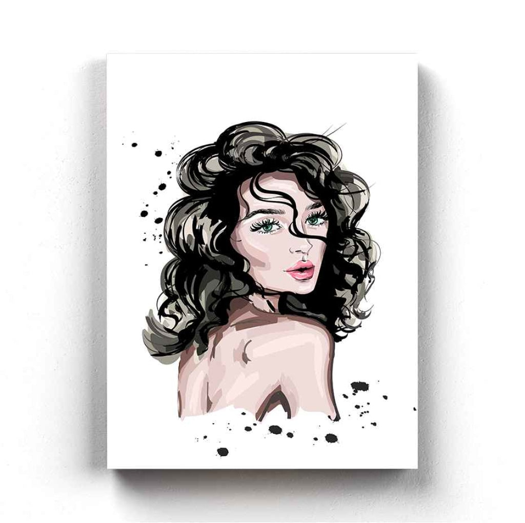 Messy Hair Women Fashion Art Frame For Wall Decor- Funkydecors Xs / Canvas Posters Prints &amp; Visual