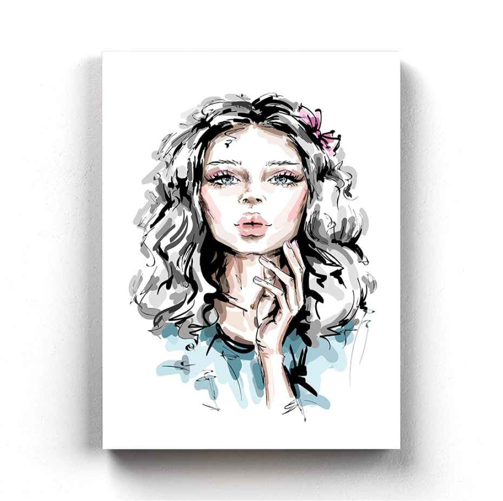 Messy Hair Women Fashion Art Frame For Wall Decor- Funkydecors Xs / Canvas Posters Prints &amp; Visual