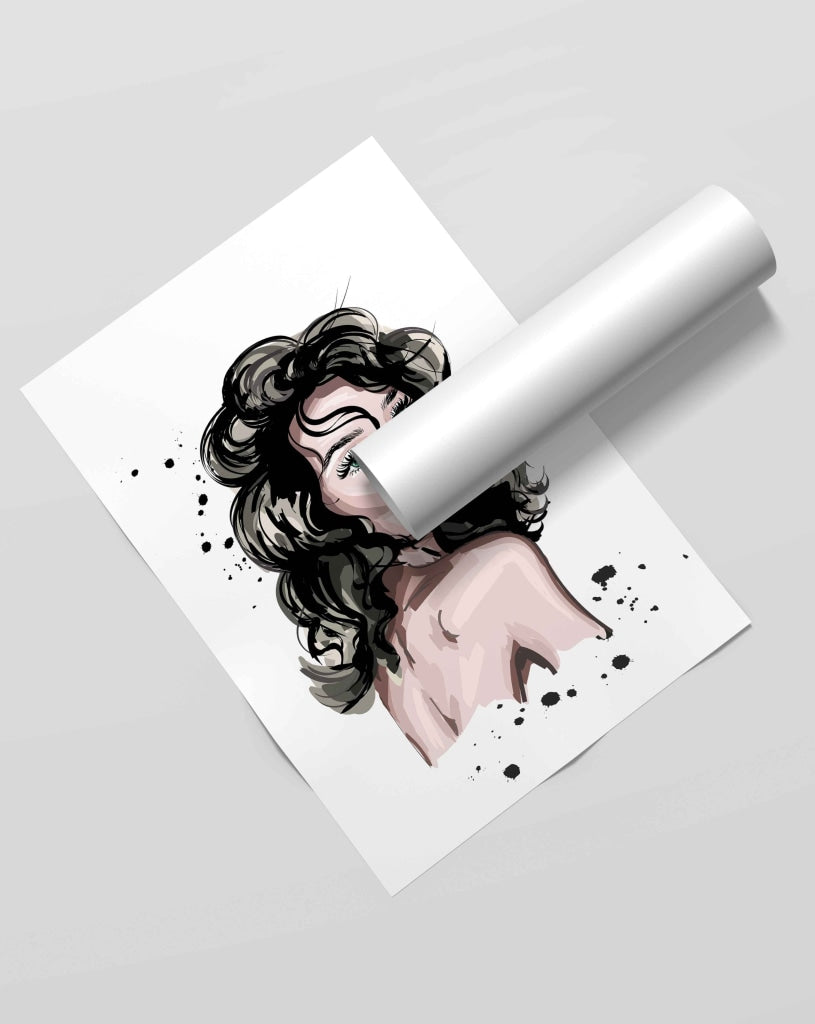 Messy Hair Women Fashion Art Frame For Wall Decor- Funkydecors Xs / Roll Posters Prints & Visual