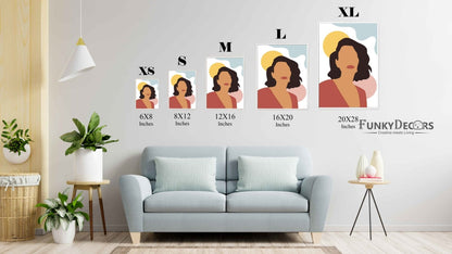 Messy Hair Women Portrait Art Frame For Wall Decor- Funkydecors Posters Prints & Visual Artwork