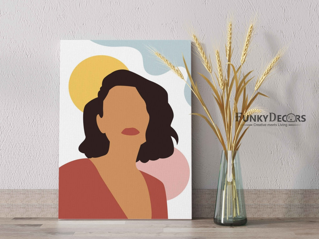 Messy Hair Women Portrait Art Frame For Wall Decor- Funkydecors Posters Prints & Visual Artwork