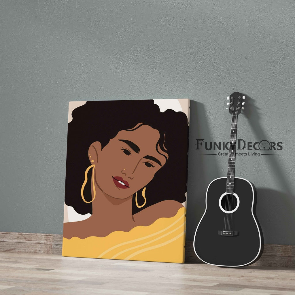 Messy Hair Women Portrait Art Frame For Wall Decor- Funkydecors Posters Prints & Visual Artwork
