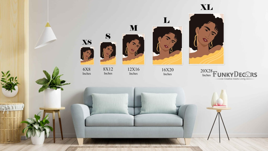 Messy Hair Women Portrait Art Frame For Wall Decor- Funkydecors Posters Prints & Visual Artwork
