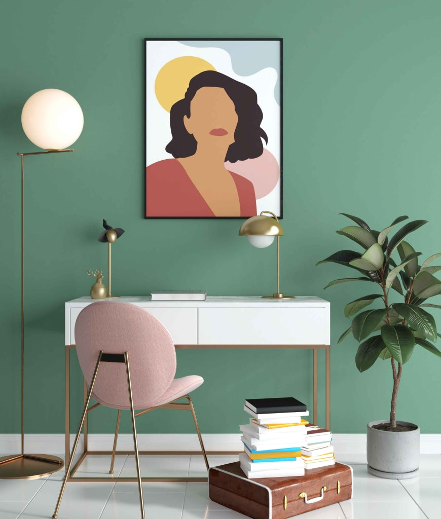 Messy Hair Women Portrait Art Frame For Wall Decor- Funkydecors Xs / Black Posters Prints & Visual