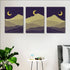 Midnight Moon - Abstract 3 Panels Art Frame For Wall Decor- Funkydecors Xs / Canvas Posters Prints &