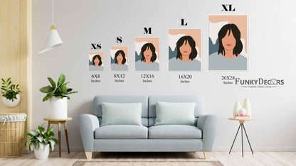 Minimal Design Women Portrait Art Frame For Wall Decor- Funkydecors Posters Prints & Visual Artwork