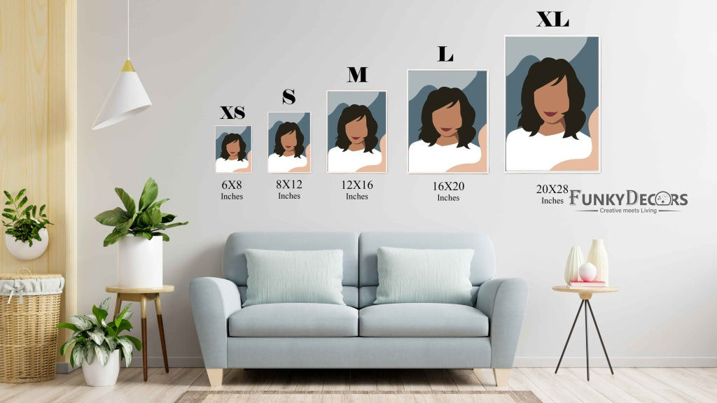 Minimal Design Women Portrait Art Frame For Wall Decor- Funkydecors Posters Prints & Visual Artwork