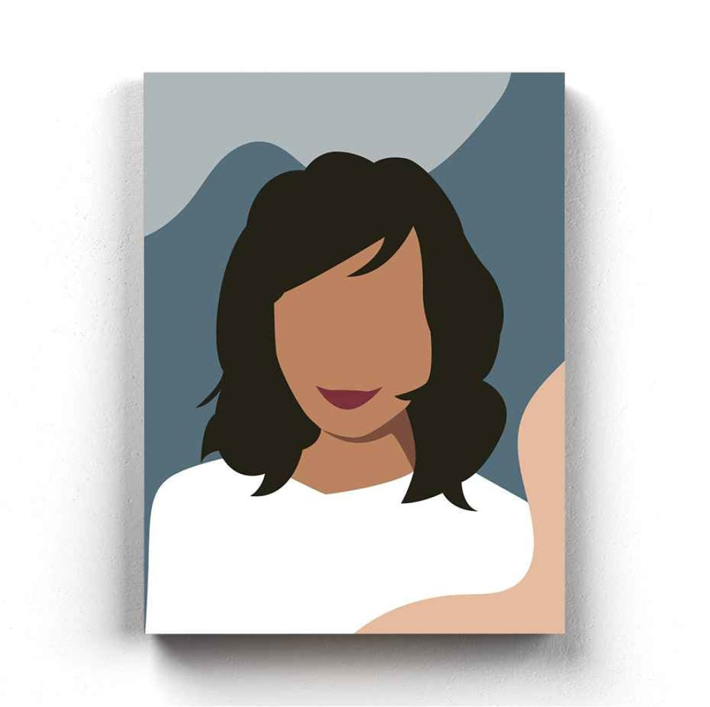 Minimal Design Women Portrait Art Frame For Wall Decor- Funkydecors Xs / Canvas Posters Prints &