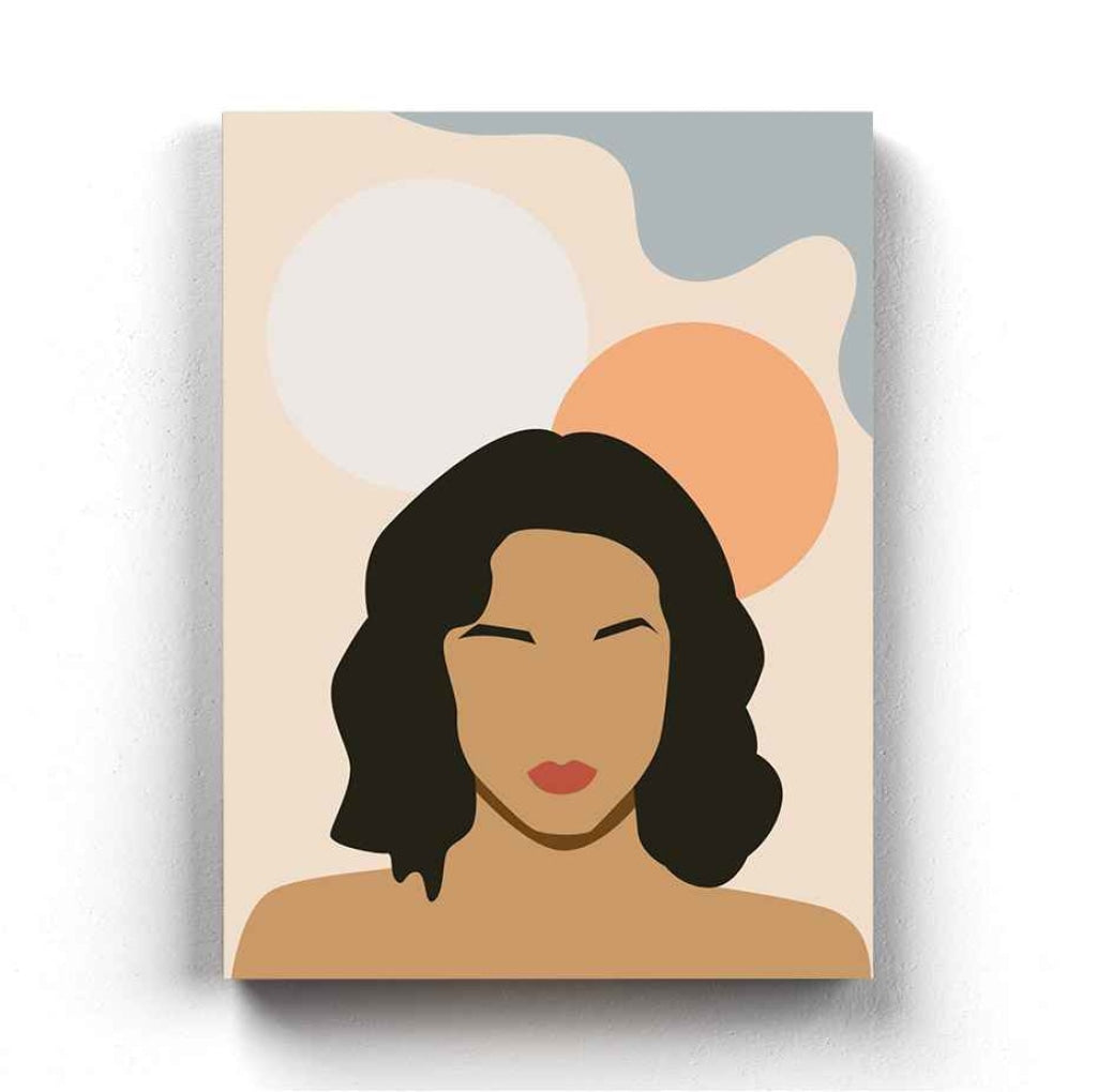 Minimal Design Women Portrait Art Frame For Wall Decor- Funkydecors Xs / Canvas Posters Prints &
