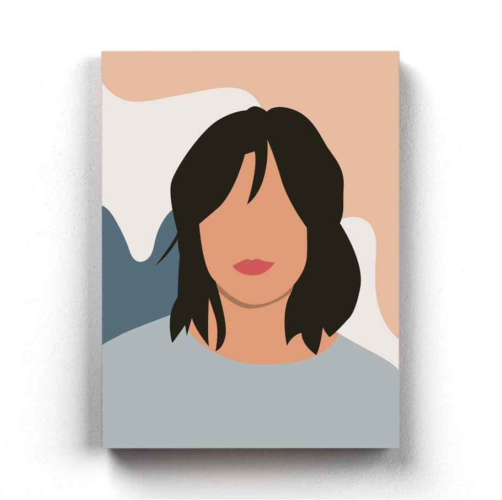 Minimal Design Women Portrait Art Frame For Wall Decor- Funkydecors Xs / Canvas Posters Prints &